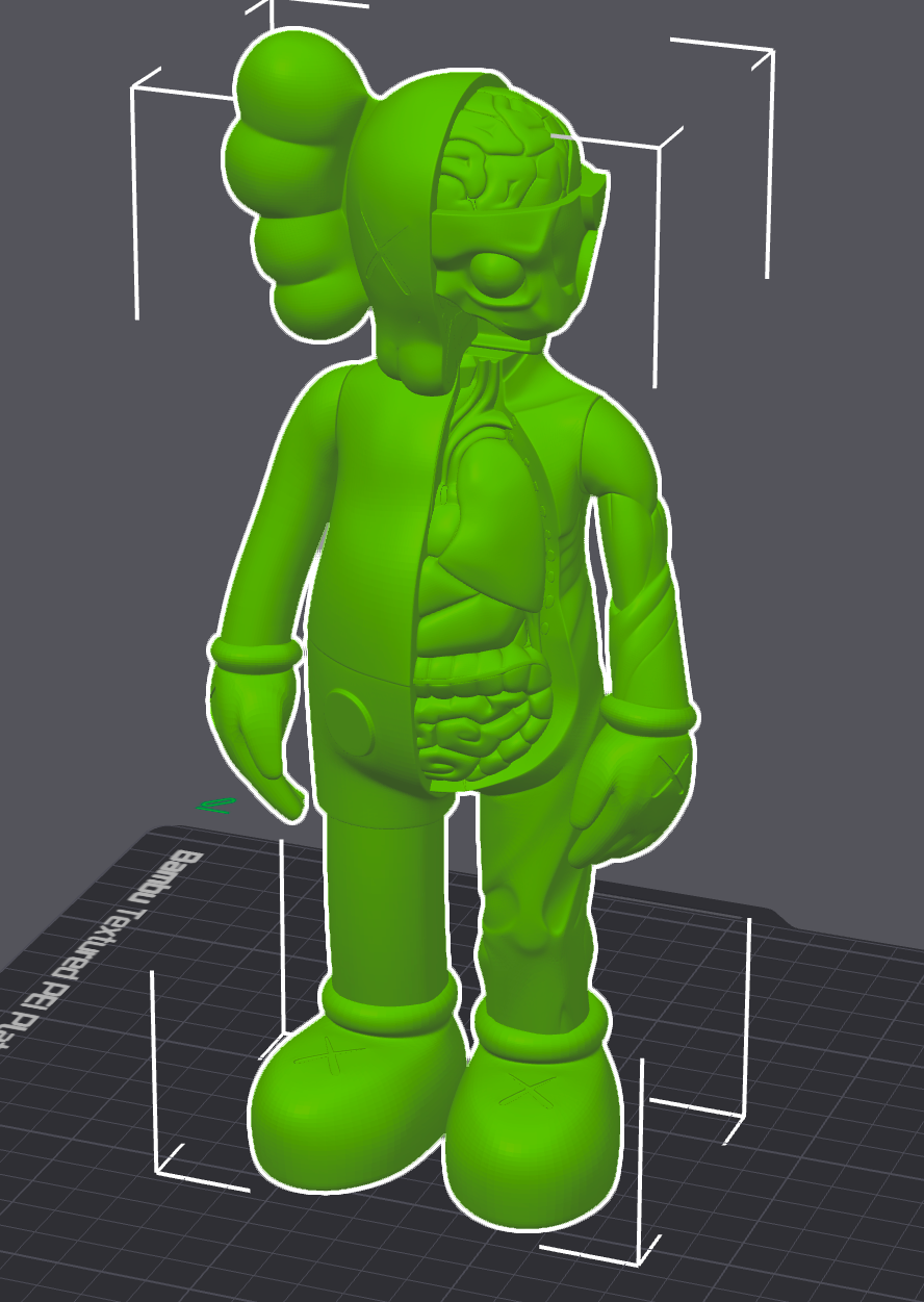 dissected kaws 10in tall 3d printed