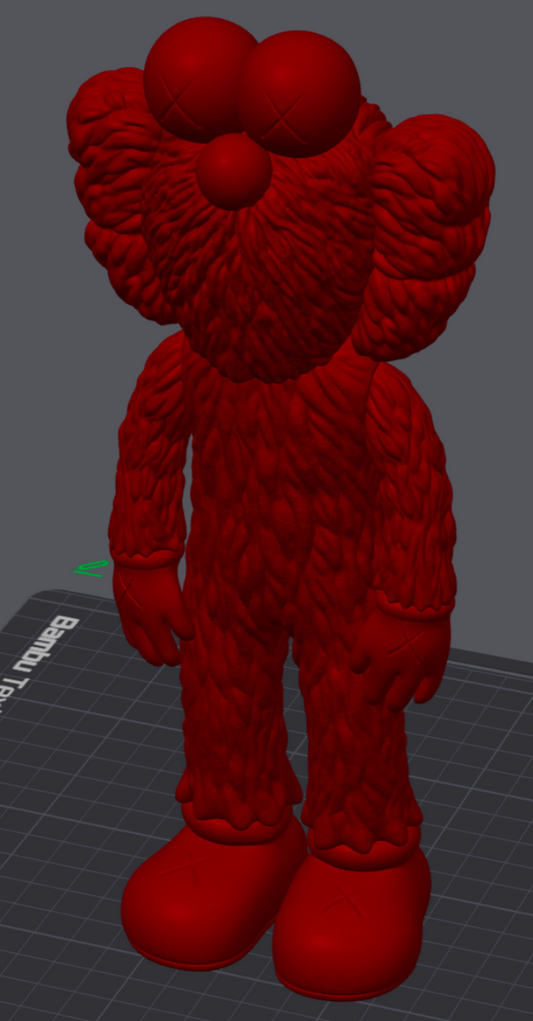 elmo kaws 10in tall 3d printed
