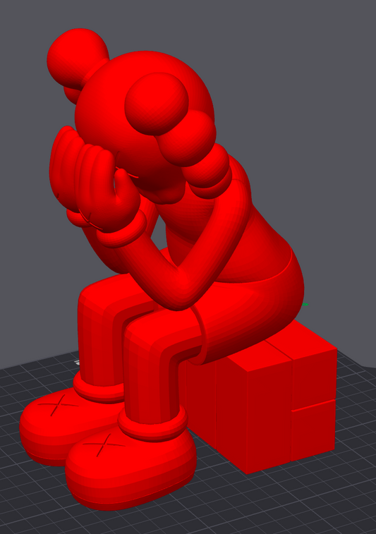 sitting kaws 17in tall 3d printed
