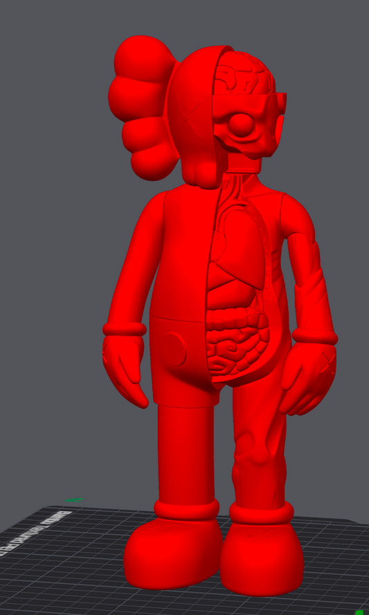 dissected  kaws 17in tall 3d printed